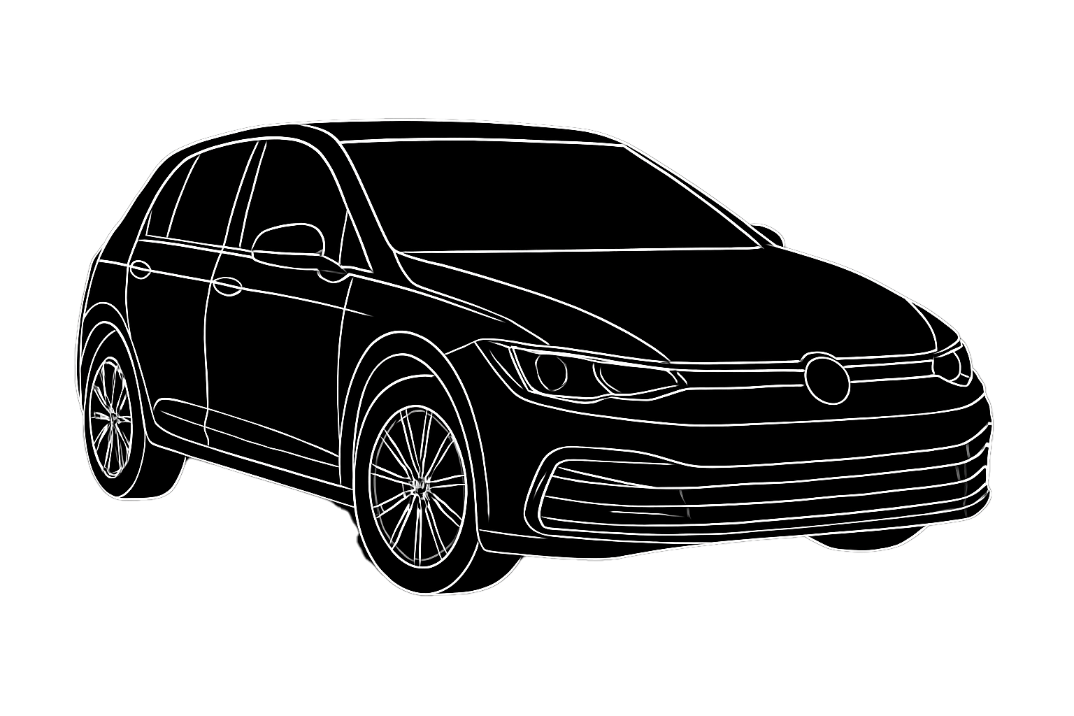 VW Golf Skizze
